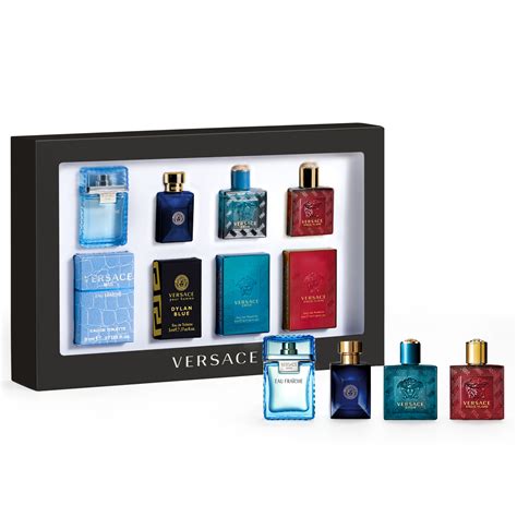 versace mini deluxe perfume set|Versace mini aftershave set.